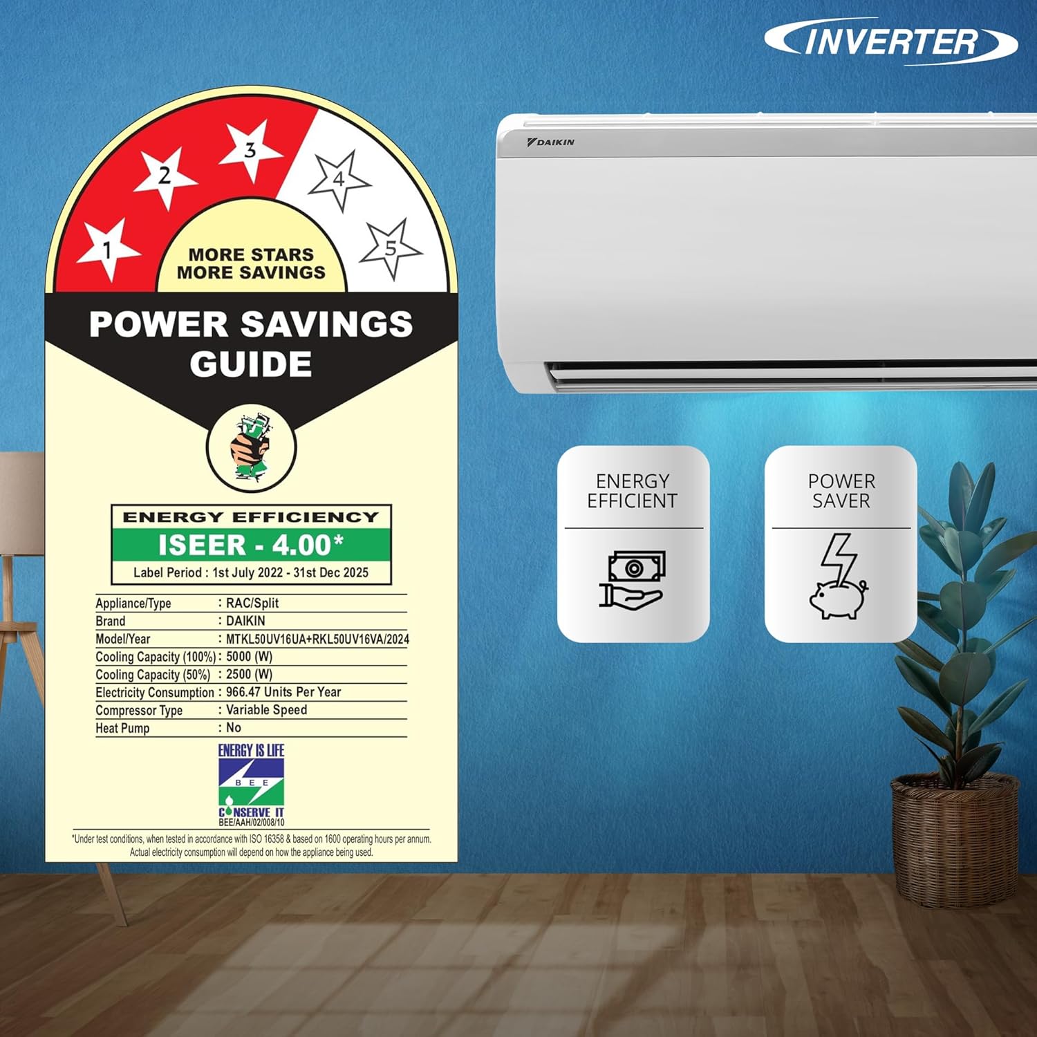 DAIKIN 1.5 TR 3 STAR INVERTER SPLIT AC - Image 3
